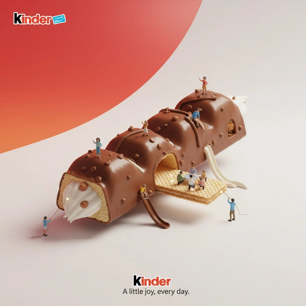 Концептуальная 3D-реклама Kinder